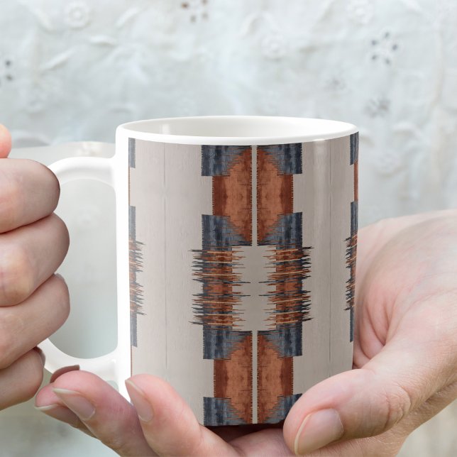 Caneca De Café Moderno Taupe Denim e Feira (Criador carregado)