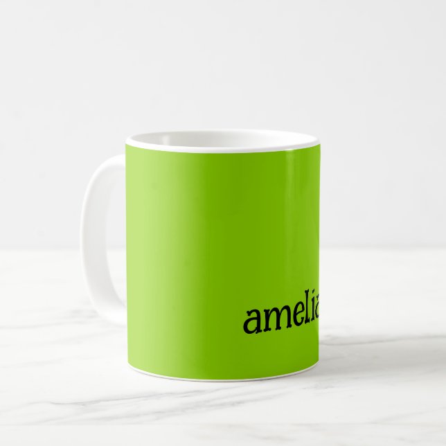 Caneca De Café Moderno Verde Brilhante Personalizado (Frente Esquerda)