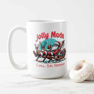 Caneca De Café Modo Alegre Papai Noel Relaxar Beber Repetir  para
