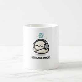 Caneca De Café Modo Avião Ativado - Fones de Ouvido de Personagem