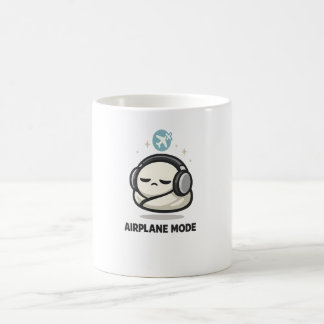Caneca De Café Modo Avião Ativado - Fones de Ouvido de Personagem
