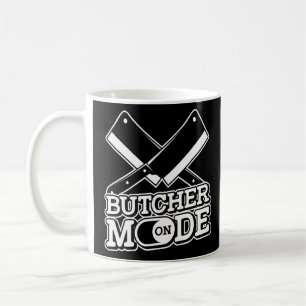Caneca De Café Modo Butcher Na Faca Da Cozinha Cortando Cargo De