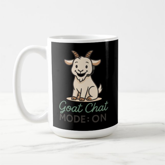 Caneca De Café Modo de Bate-Papo de Cabra: LIGADO | Design Divert (Esquerda)