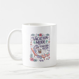 Caneca De Café Modo de Férias Unicórnio Edição Unicórnio Aplicati