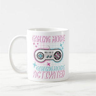 Caneca De Café Modo de jogos Ativado Design de Jogador de Pixel R