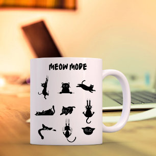 Caneca De Café "Modo de Miau" Gato Engraçado
