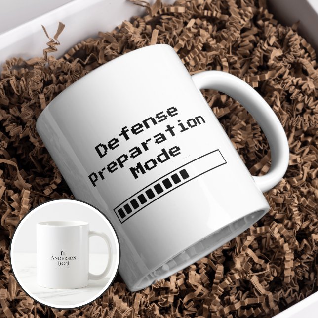 Caneca De Café Modo de Preparação para Defesa de Doutorado Engraç (Criador carregado)