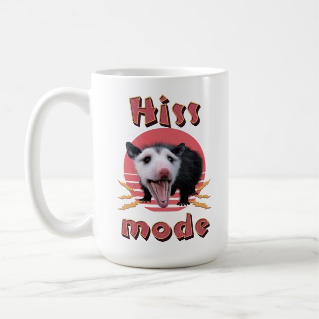 Caneca De Café Modo de Sibilo Possum Divertido Animal Caótico (Esquerda)