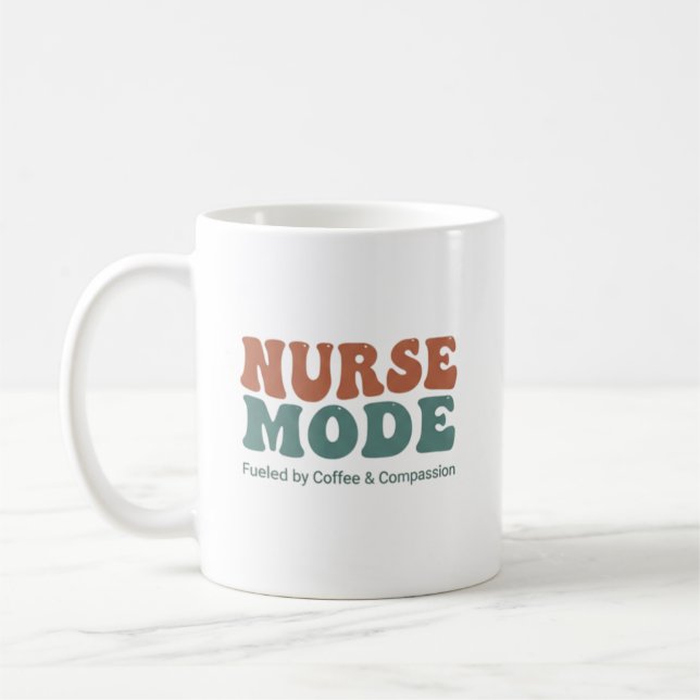 Caneca De Café Modo Enfermeira Personalizado Café & Compaixão (Esquerda)