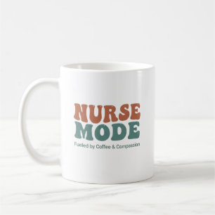 Caneca De Café Modo Enfermeira Personalizado Tipografia Retro