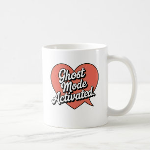Caneca De Café Modo Fantasma Ativado   Humor Relacionamento Silên