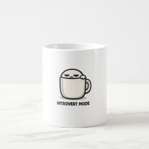 Caneca De Café Modo Introvertido Ativado - Personagem Cansado e F
