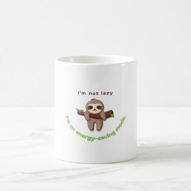 Caneca De Café Modo Leve Ativado - Design de Cotação Lenta Engraç (Centro)