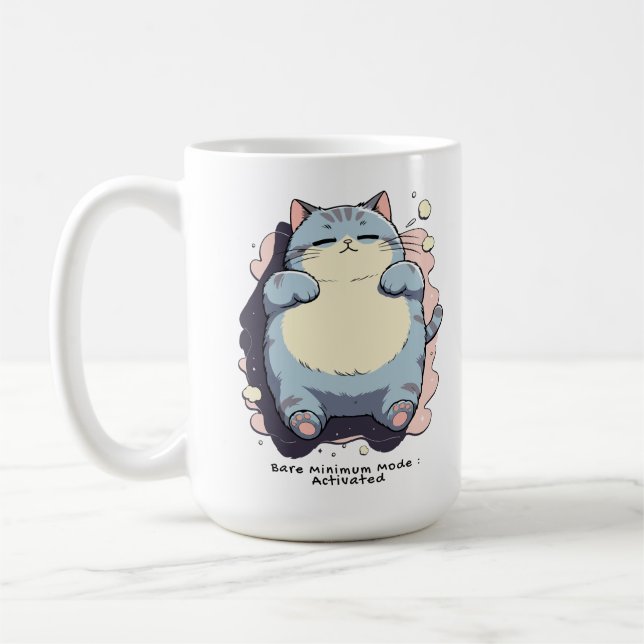Caneca De Café Modo Mínimo Necessário Ativado – Humor Relatável (Esquerda)