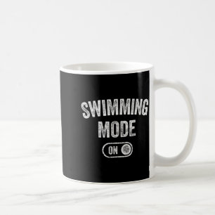 Caneca De Café Modo Natação Ativado Presente Divertido Nadador Tr