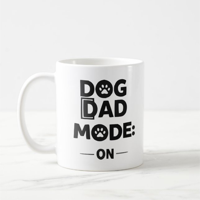 Caneca De Café Modo Pai de Cachorro ATIVADO – Desenho de Pegada d (Esquerda)