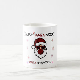 Caneca De Café Modo Papai Noel Atrevido – Design de Natal Bilíngu