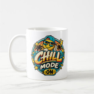 Caneca De Café Modo Relax Ligado Carinha Sorridente Retro – Vibra
