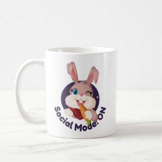 Caneca De Café Modo Social LIGADO e Estou Fora Humor Divertido de