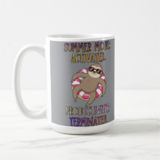 Caneca De Café Modo Verão Ativado – Preguiça de Desenho em Donut
