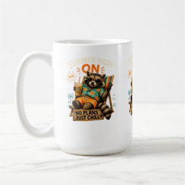 Caneca De Café Modo Verão ATIVADO – Sem Planos, Só Relaxar 🦝☕