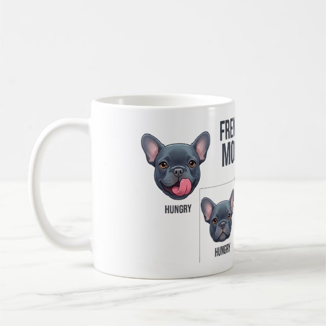 Caneca De Café Modos de Frenchie Design Engraçado de Bulldog Fran (Esquerda)