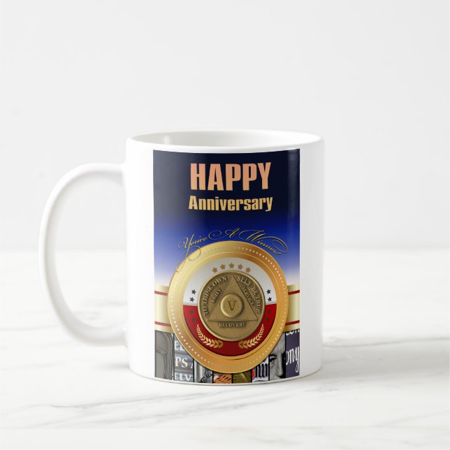 Caneca De Café Moeda AA de 5 Anos com NOME PERSONALIZADO Você é u (Esquerda)
