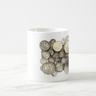 Caneca De Café Moedas de prata dos E.U.