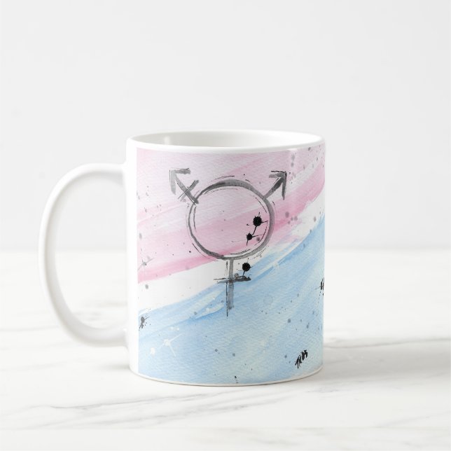 Caneca De Café Mog do orgulho transgênero (Esquerda)