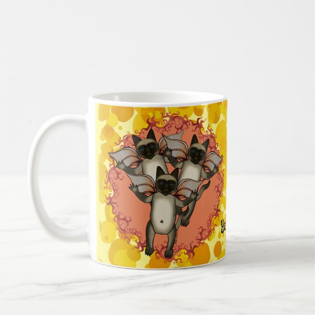 Caneca De Café Mogas de gatos siameses voadores (Esquerda)