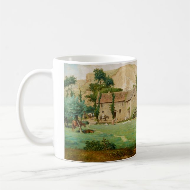 Caneca De Café Moinho de Água ao Pé de uma Montanha (Esquerda)