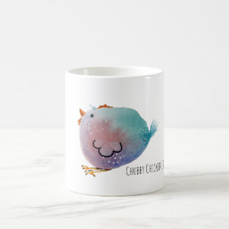 Caneca De Café Mok Chubby Chicken Chica, colorfull cute bird