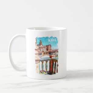 Caneca De Café Mola d'água da arquitetura da Espanha Sevilha