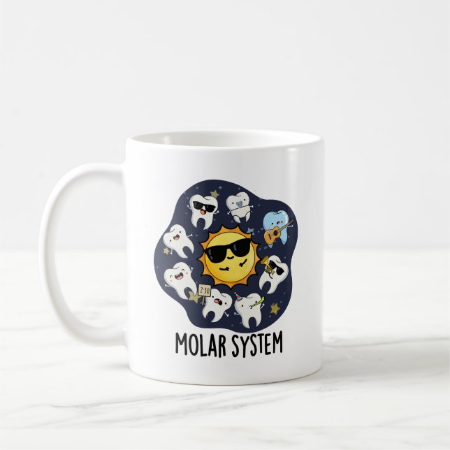 Caneca De Café Molar System Funny Dental Astronomy Pun (Esquerda)