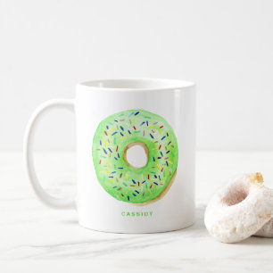 Caneca De Café Molas de Rosquinha Verde de Cor da Água Cuta Perso