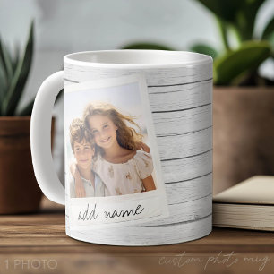 Caneca De Café Moldura de Foto Rústica com Impressão de Fundo em