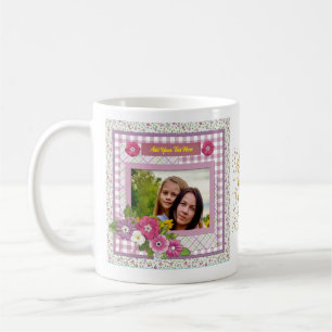Caneca De Café Moldura de Fotos Personalizadas e Bonitas, Dia das