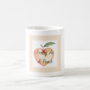 Caneca De Café Moldura de Fruta Pêssego Coração