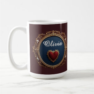 Caneca De Café Moldura de Ouro Luxuosa Com Pérolas