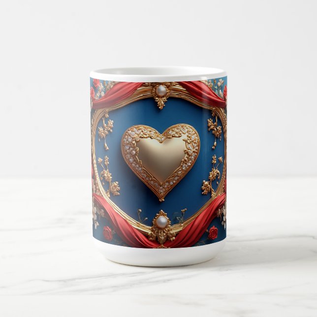 Caneca De Café Moldura de Ouro Luxuoso Com Pérolas (Centro)