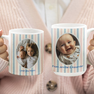 Caneca De Café Moldura de Pastel de Foto Personalizada Dia das Mã