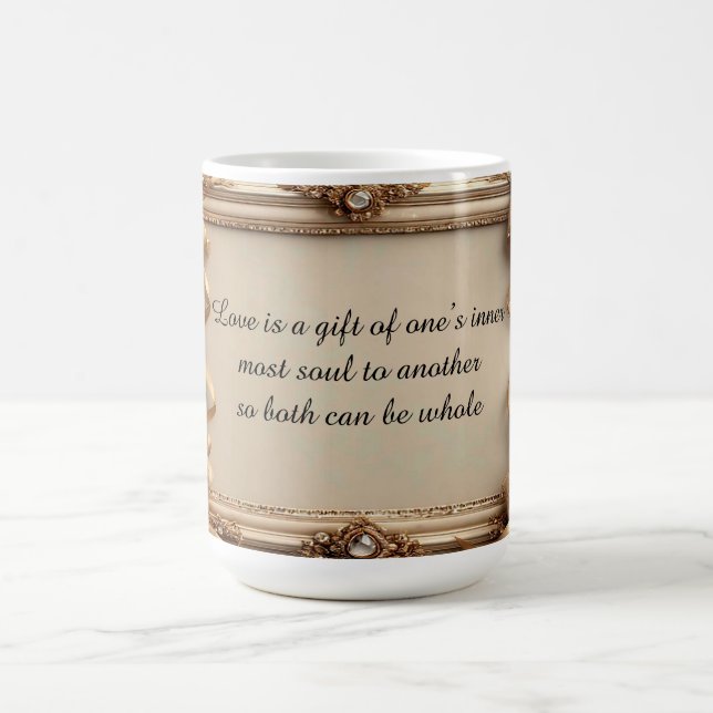 Caneca De Café Moldura Dourada Elegante Ornamentada (Centro)