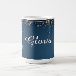Caneca De Café Moldura Floral Com Nome Personalizado