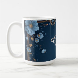 Caneca De Café Moldura Floral Com Nome Personalizado