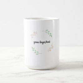 Caneca De Café Moldura Floral Minimalista - Design Elegante de Xí