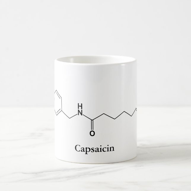 Caneca De Café Molécula de Capsaicina Química Amantes de Comida A (Centro)