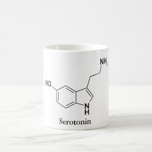 Caneca De Café Molécula de Serotonina Química Ciência