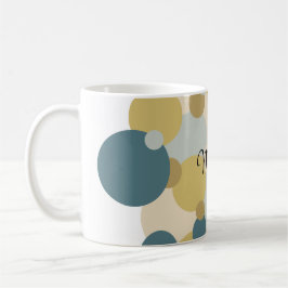 Caneca De Café Moléculas amarelas-azuis personalizadas