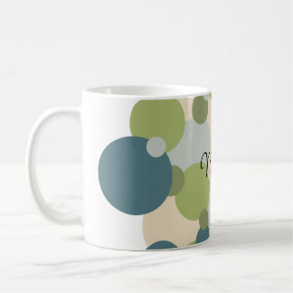 Caneca De Café Moléculas azul-esverdeadas personalizadas