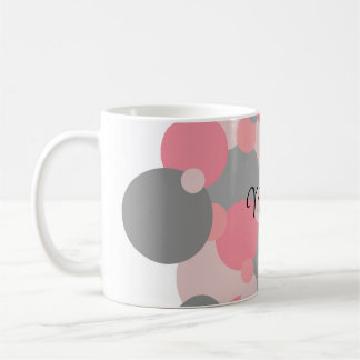 Caneca De Café Moléculas de cinza rosa